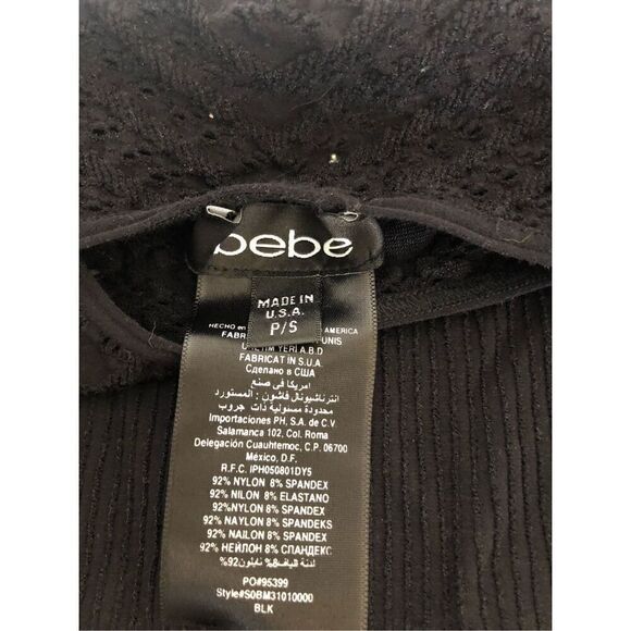 BEBE Bodycon Black lace Top size P/S - Picture 9 of 9